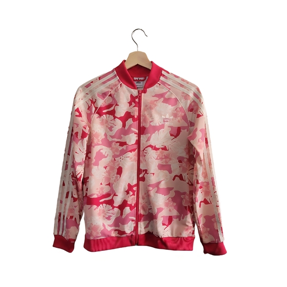 adidas Other - ADIDAS Pink Botanical Camo Track Jacket Youth Large 13-14 Yrs